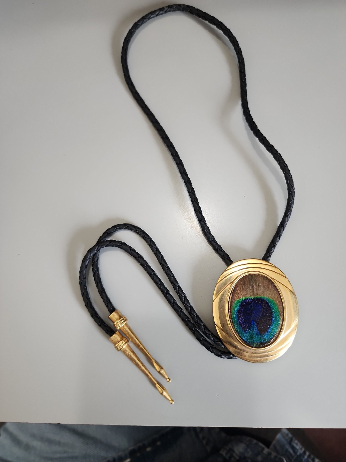 Peacock Feather Bolo Tie