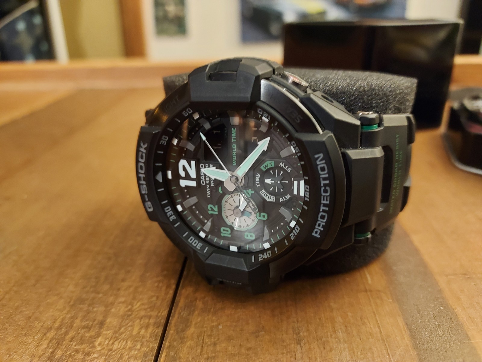 G-Shock GA-1100 Gravitymaster “Master of G” Men’s Watch, Black/Silver/Green- New