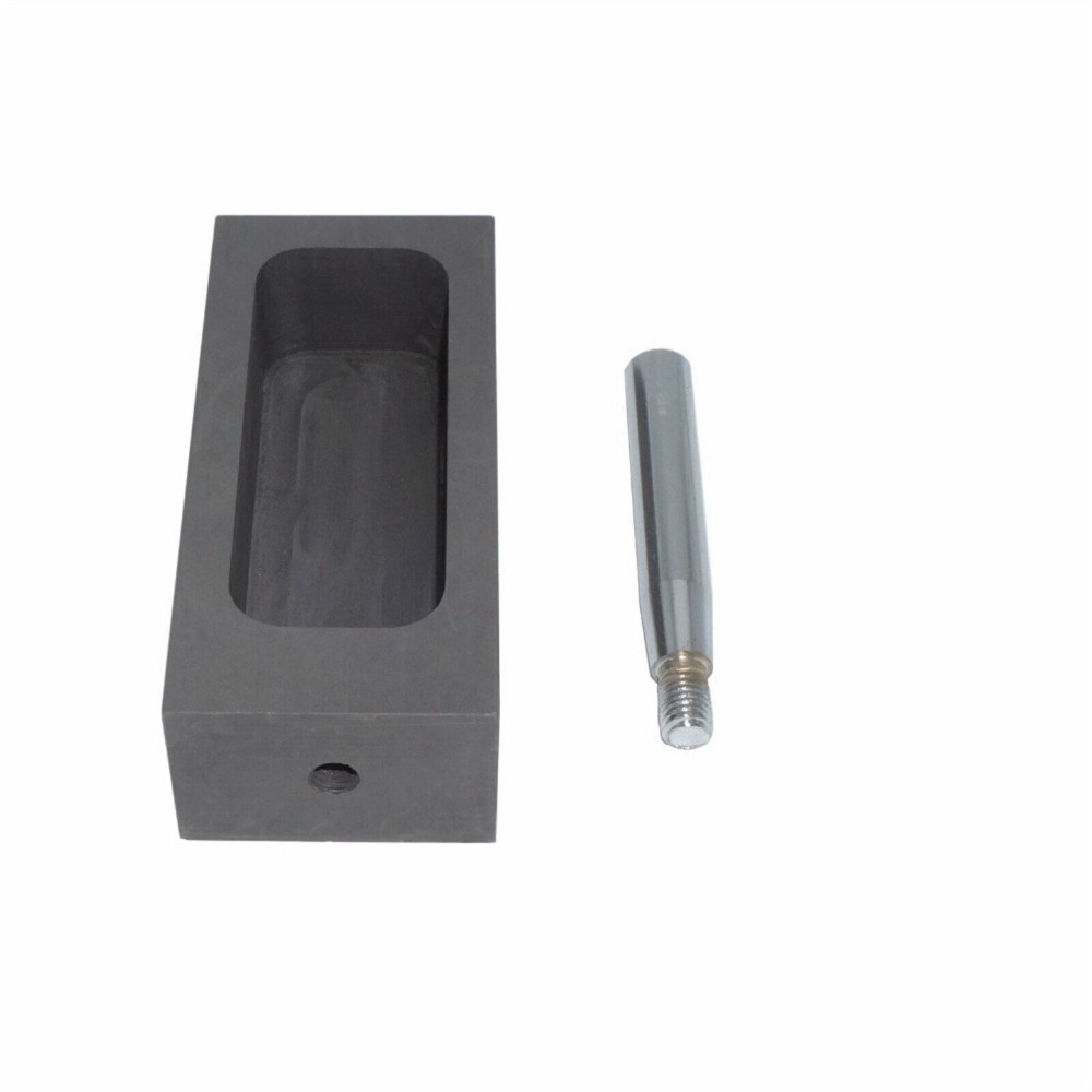 2x Graphite Ingot Mold Casting Crucible Melting Metal Gold Silver W/Handle 0.5kg