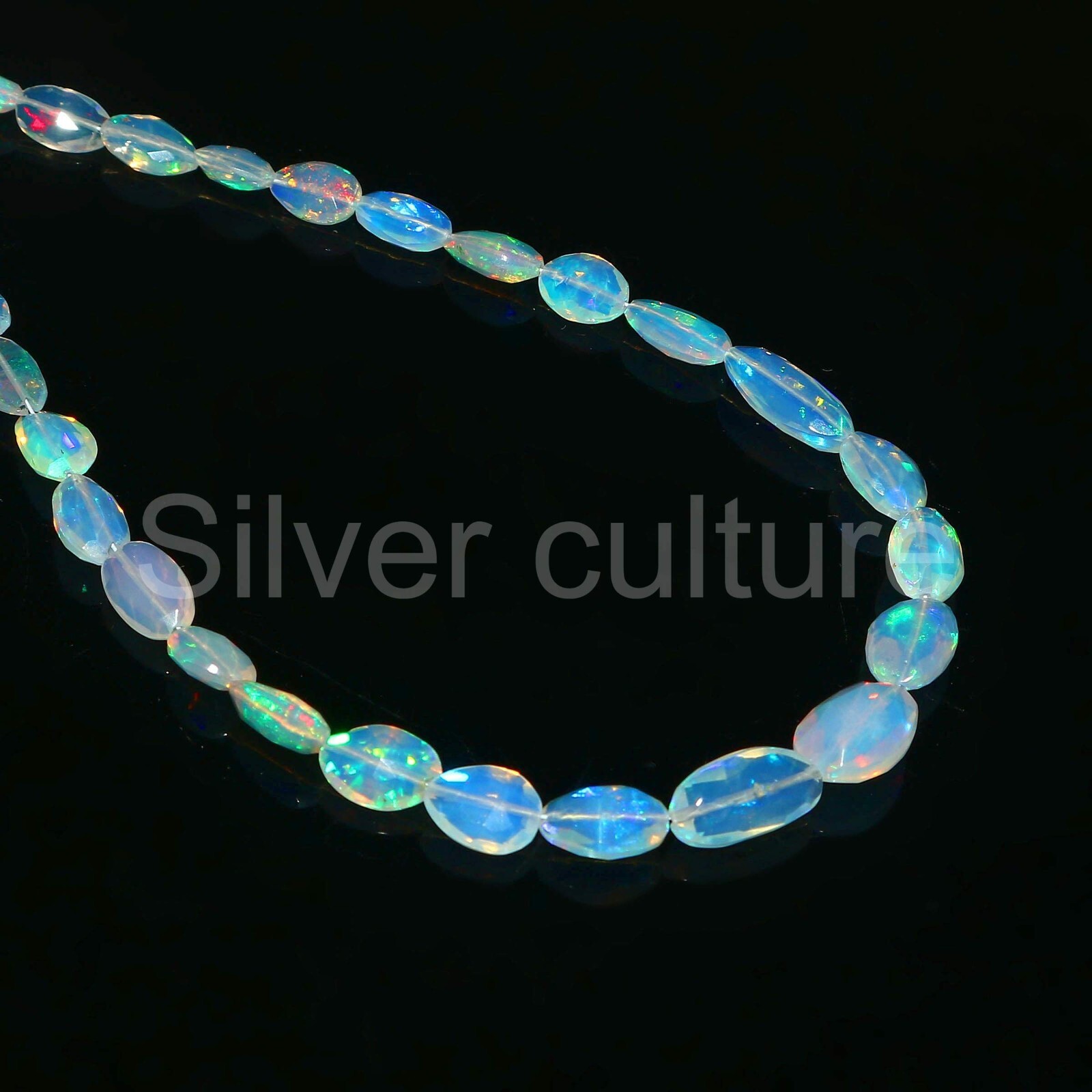 AAA++Top Quality Nuggets Beaded Ethiopian Opal Beads Handmade Necklace Gift 616