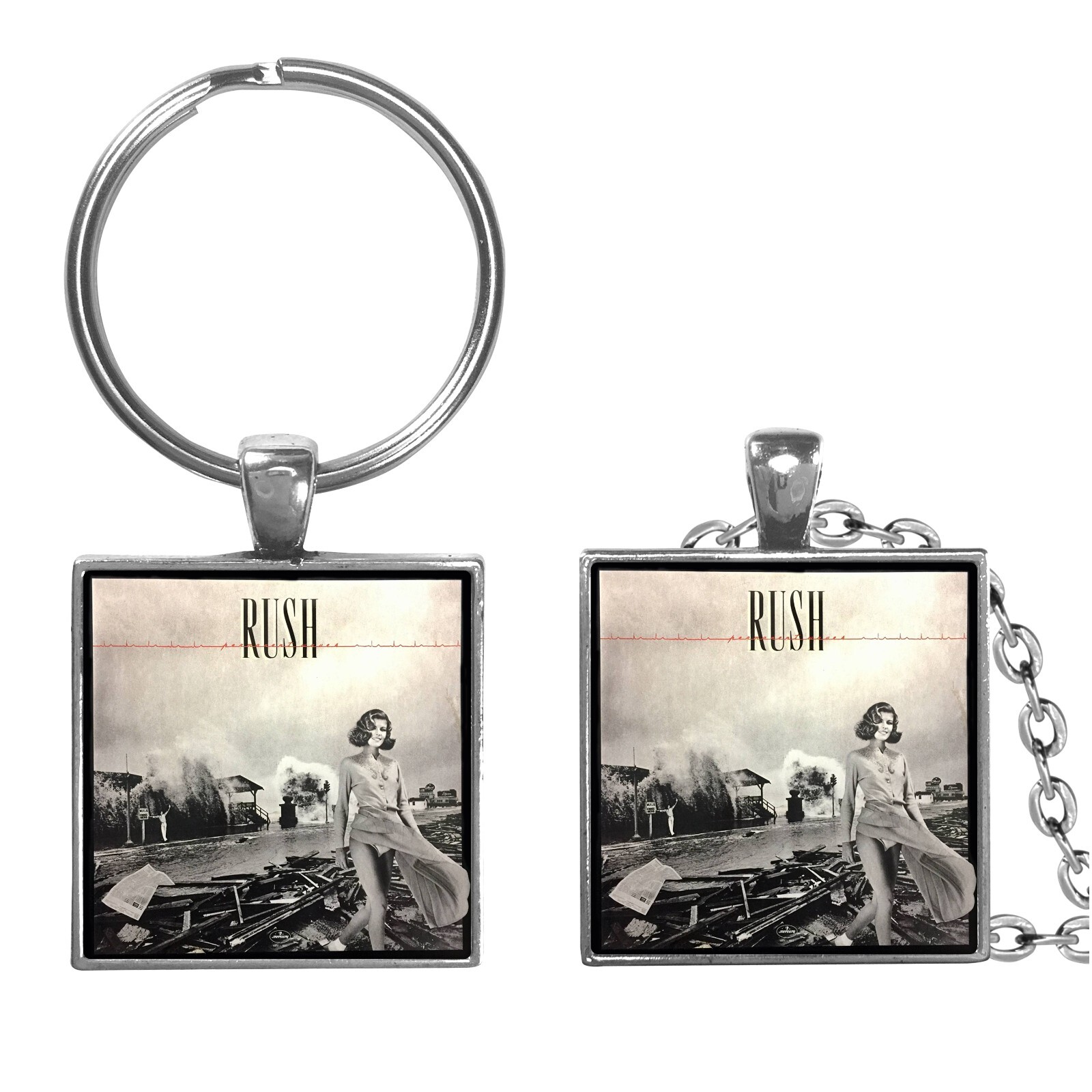 Rush Permanent Waves Album Cover Image Keychain or Necklace Rock n’ Roll Jewelry