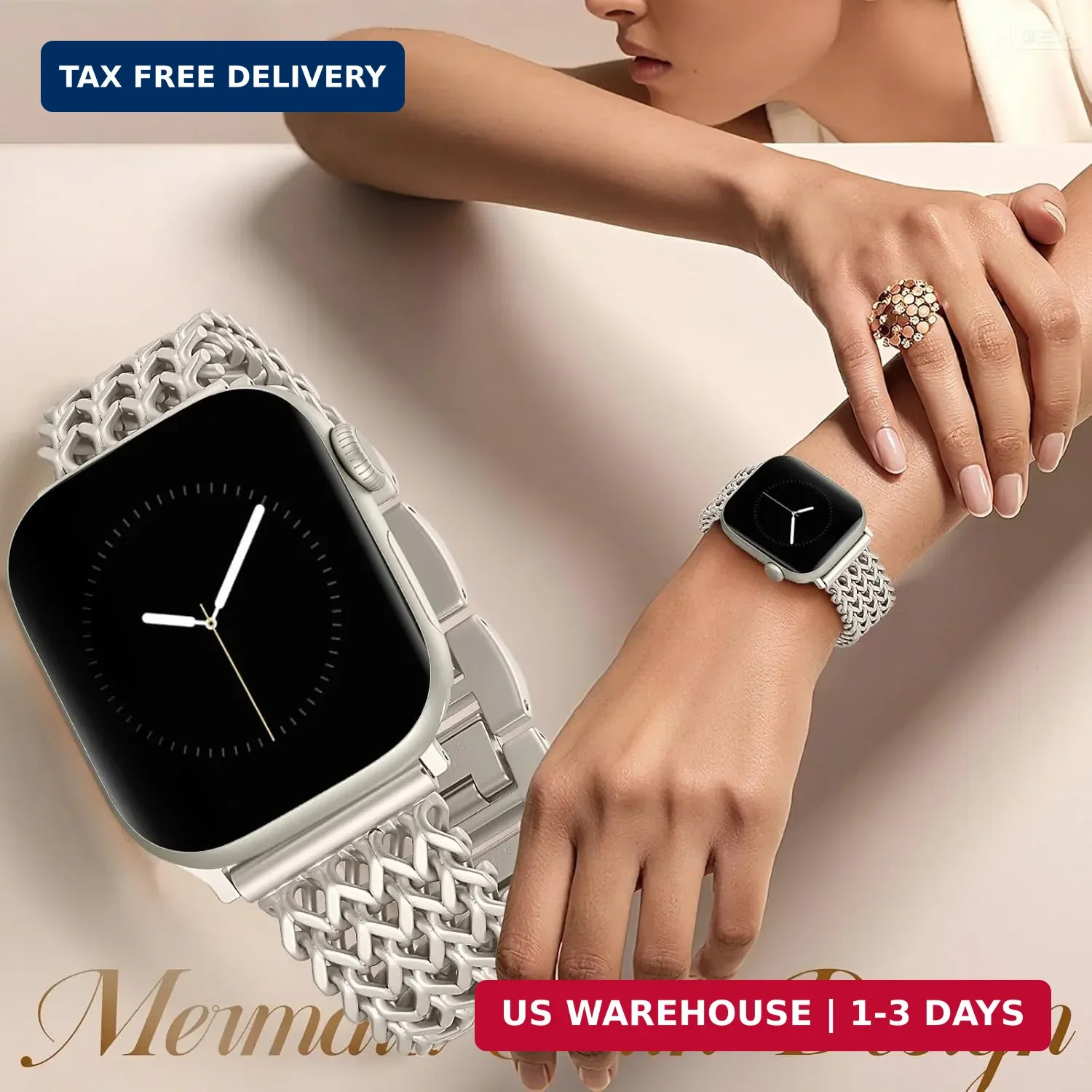 Metal Band Compatible with Apple Watch Bands for Women 40mm 41mm 42mm 38mm 44mm