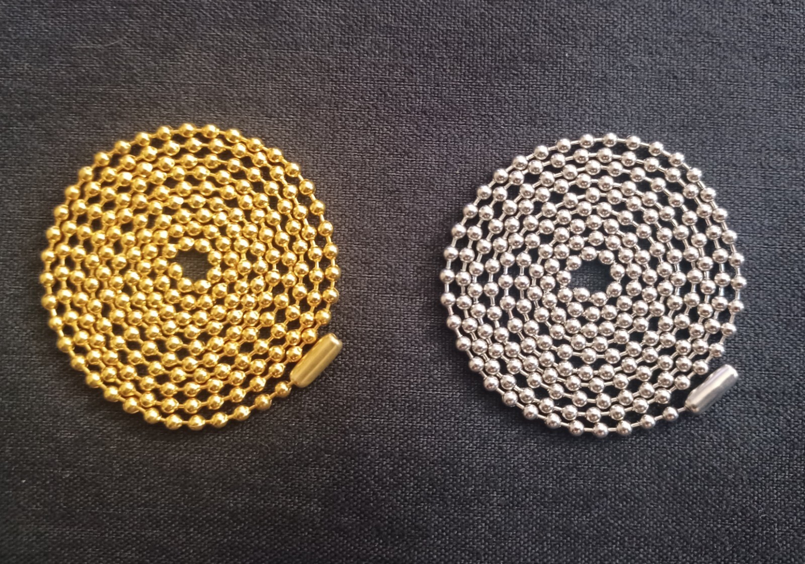 30″ Bronze & 30″ Stainless Steel 2.4mm Ball Bead Military Dog Tag Chain
