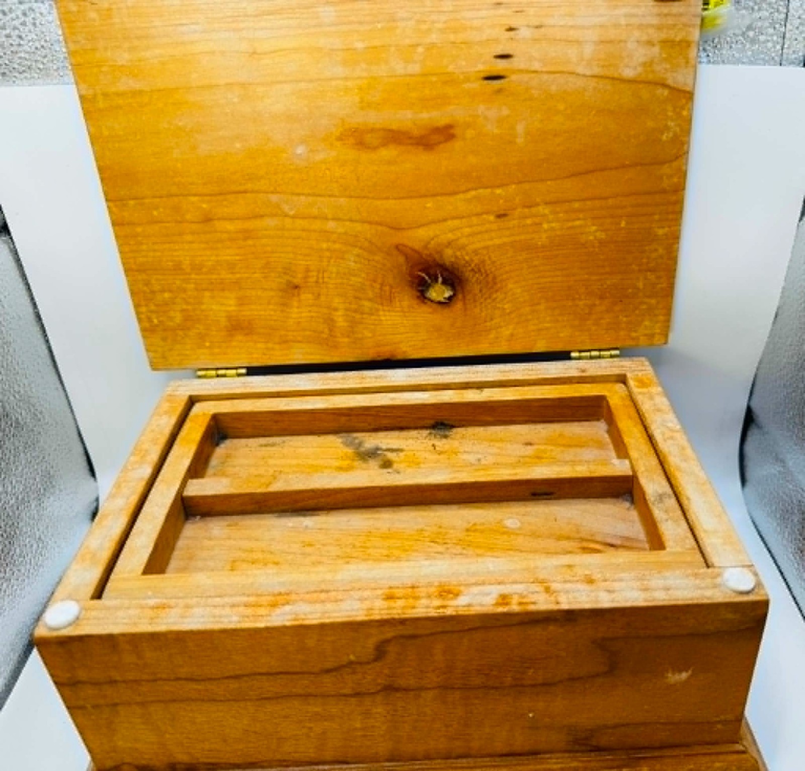 Large Wooden Jewelry Box organizer Authentic Beautiful Condition