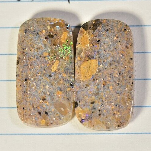 Matched Pair Louisiana Opal Cabochon Gem Opal Natural Untreated 20.50 cts.