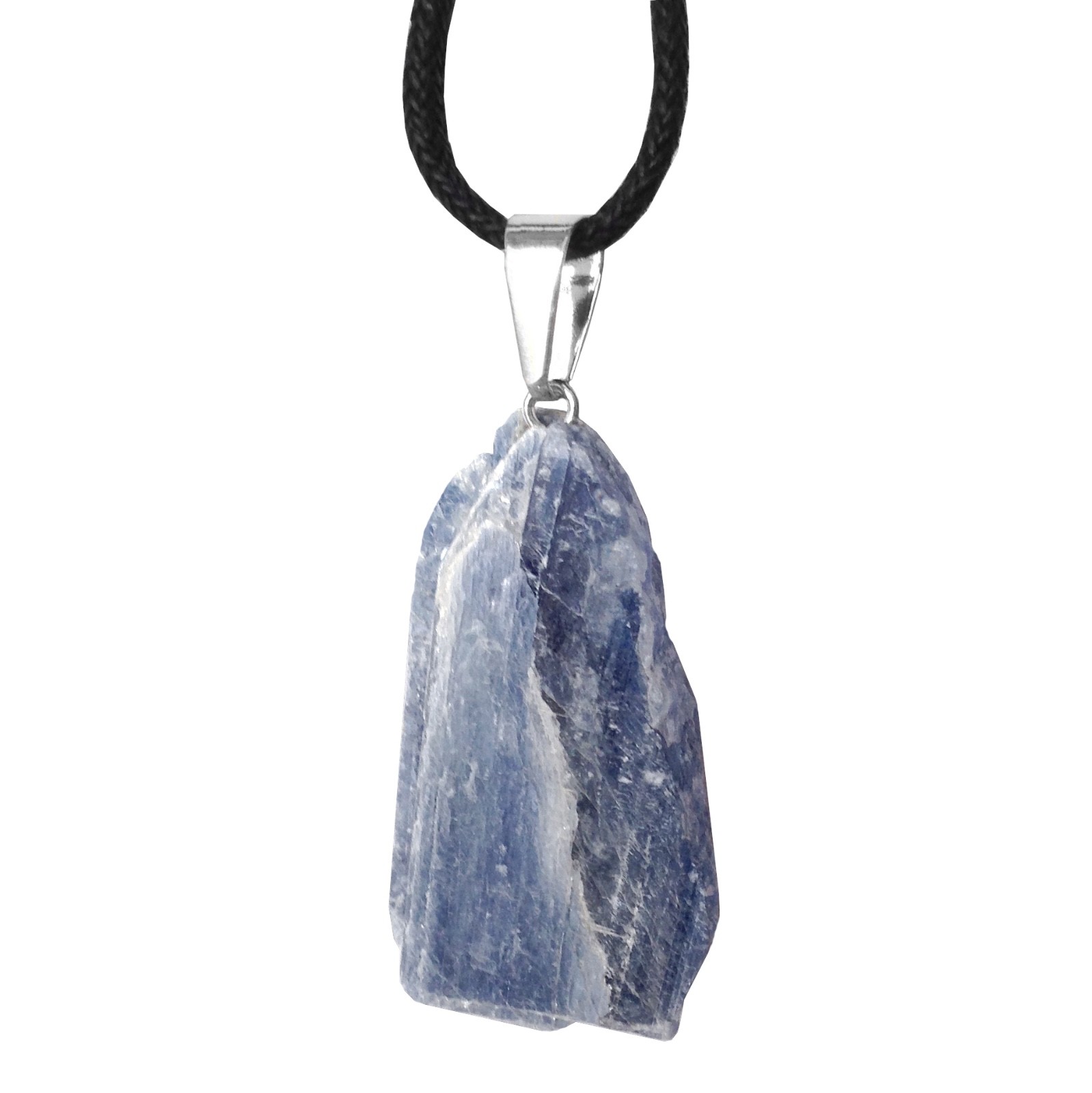 Natural BLUE Kyanite Pendant Sterling Silver Necklace Rough Gemstone Chakra Heal