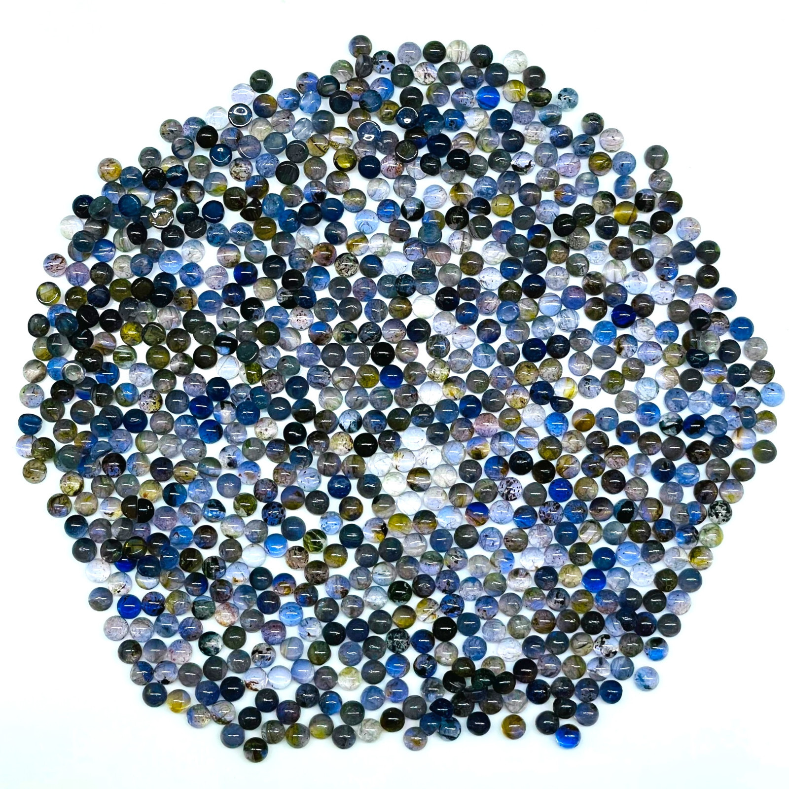 200 Pcs Natural Iolite 3mm Round Loose Untreated Cabochon Gemstone Wholesale Lot