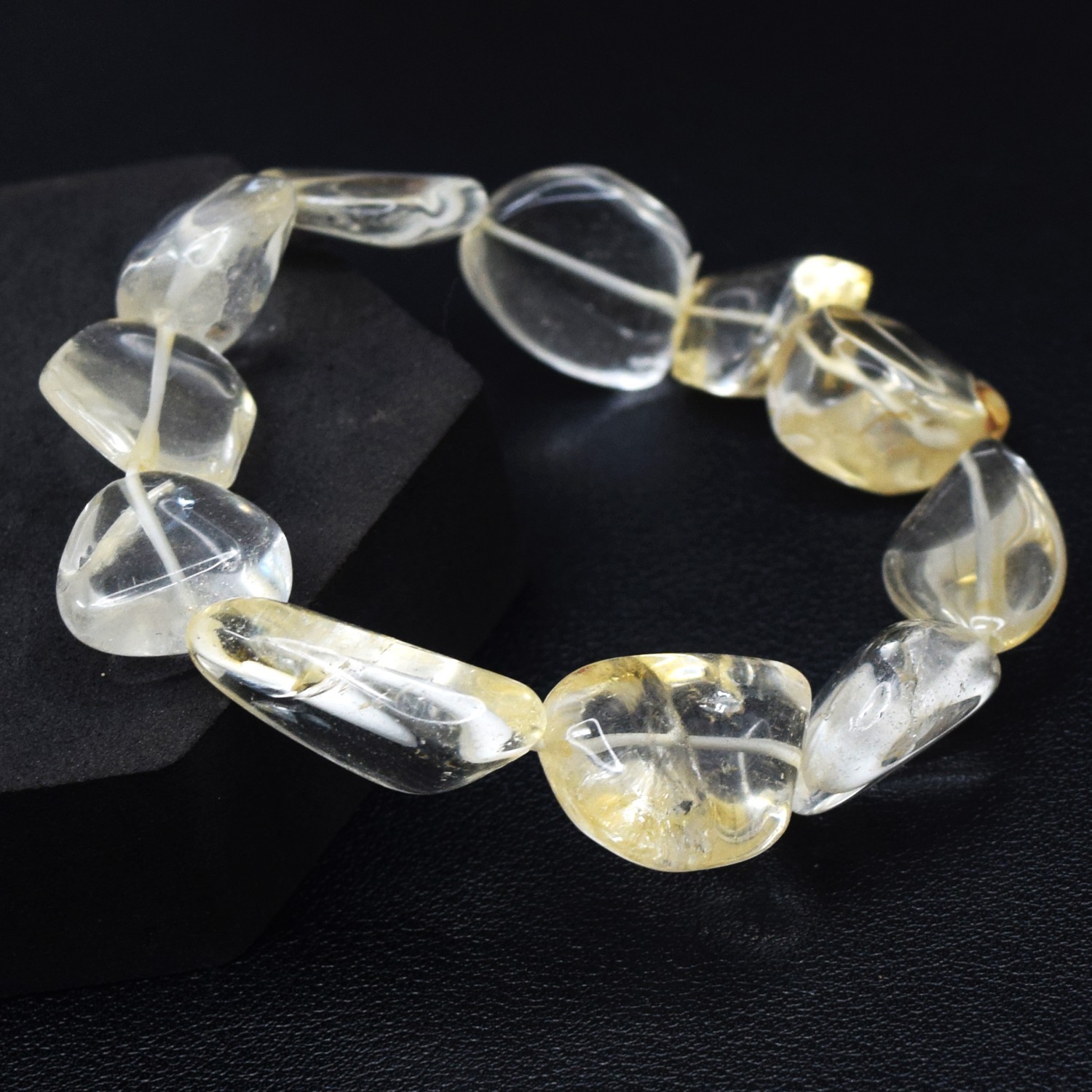 Truely World Class Citrine 218.00 Cts Stretchable Bracelet Beaded RK 77 AZ46