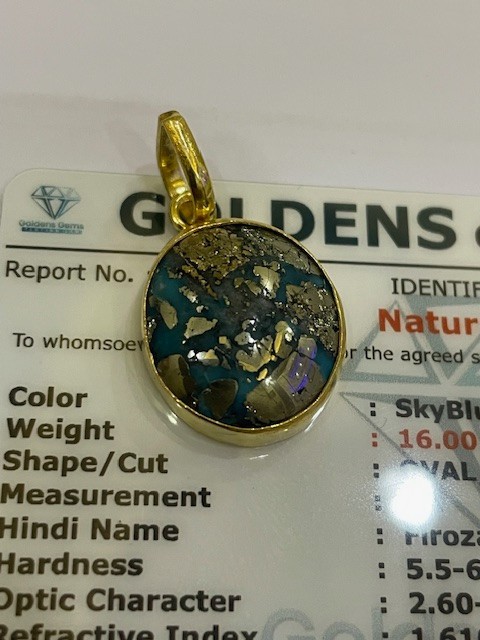 17.00 CARAT irani Turquoise firoza Pendant Stone Original Certified Natural Lock