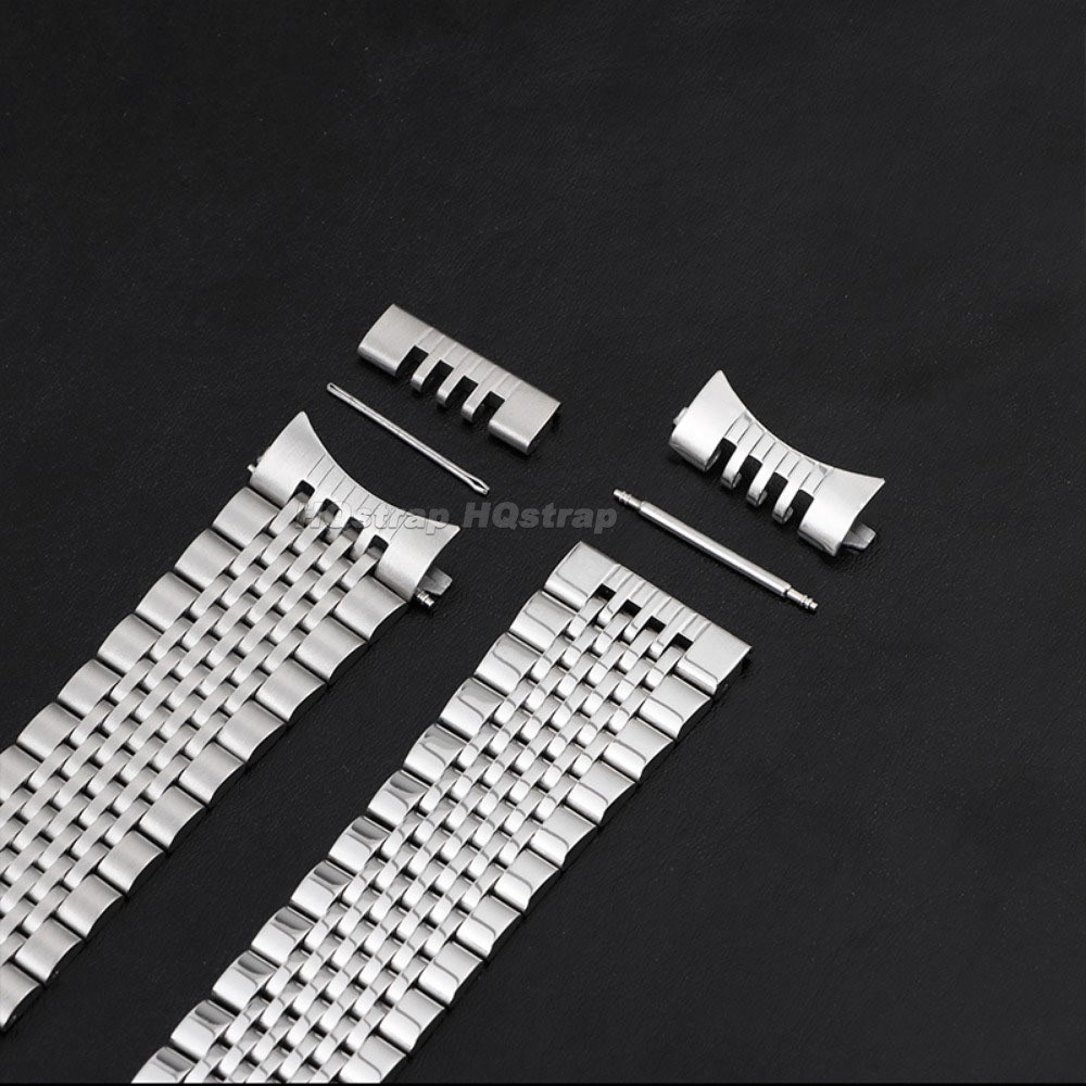 High Quality 9 Beads Stainless Steel Arc Watch Strap 18/20/22mm Metal Bracelet