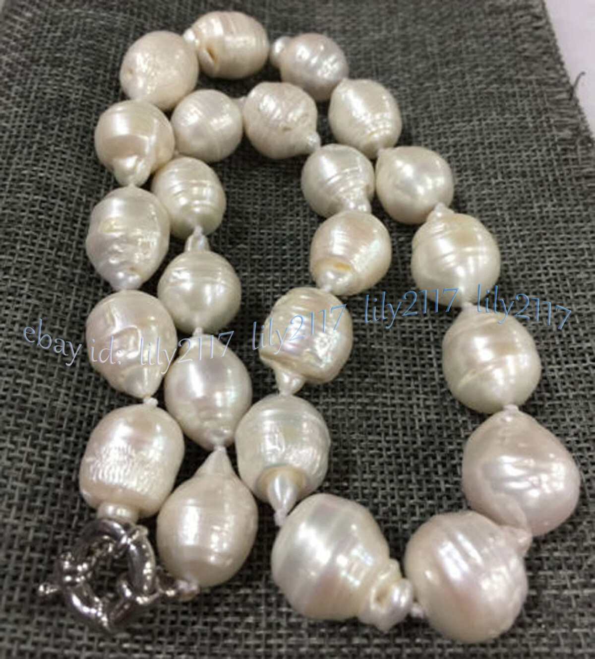 RARE HUGE 15x20MM WHITE SOUTH SEA BAROQUE KESHI AKOYA PEARL NECKLACE 14-36″ AAA