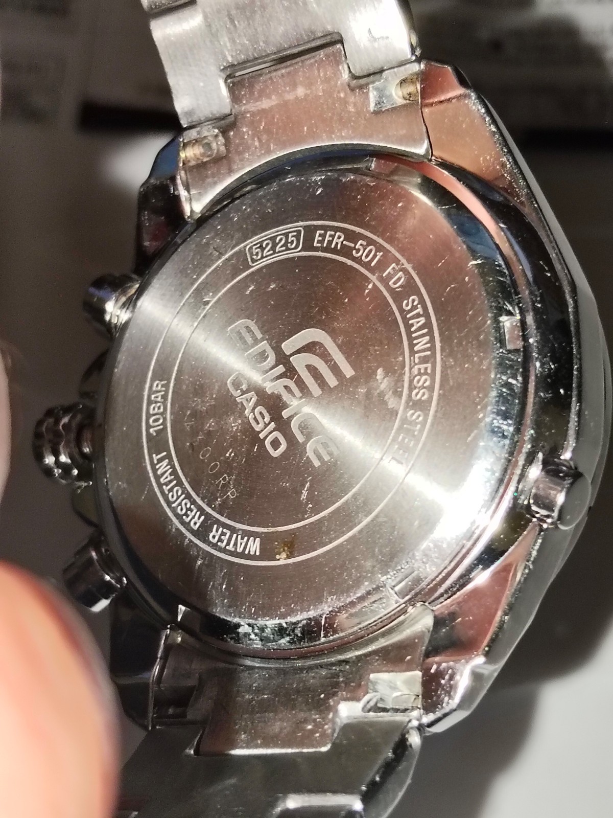Casio Edifice EFR-501 Chronograph Silver Dial Men’s Watch – New Battery / Tested