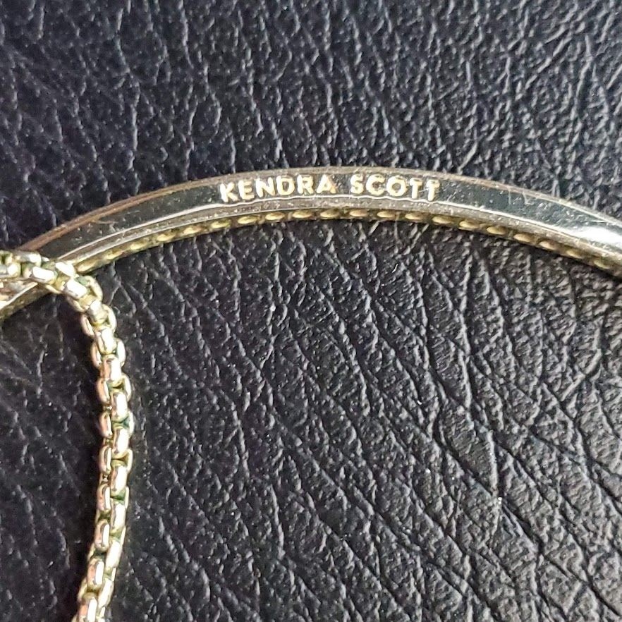 Kendra Scott Gold Tone Pave Crystal Bar Adjustable Slider Bolo Bracelet