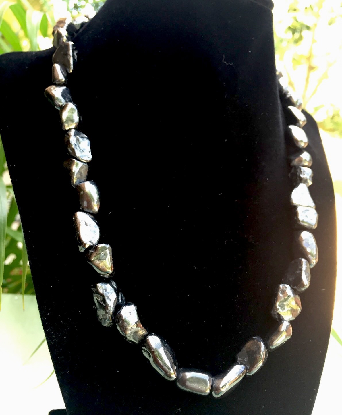 Elite Shungite Necklace Noble Tumbled Shungite Nugget Necklace Chain Karelia.