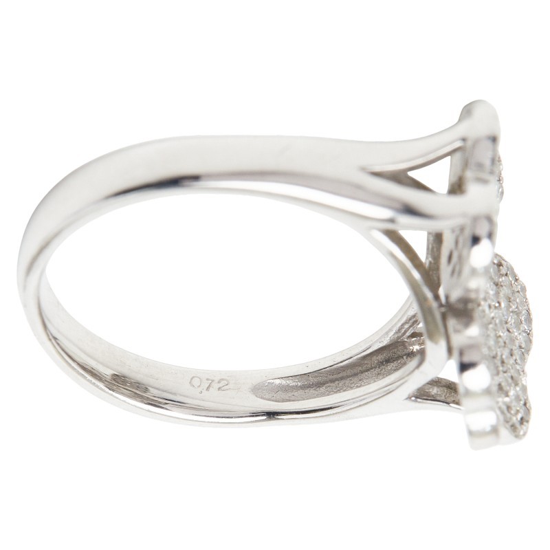 AUTHENTIC Clover motifRing ring K18WG white gold #13(JP Size) Women