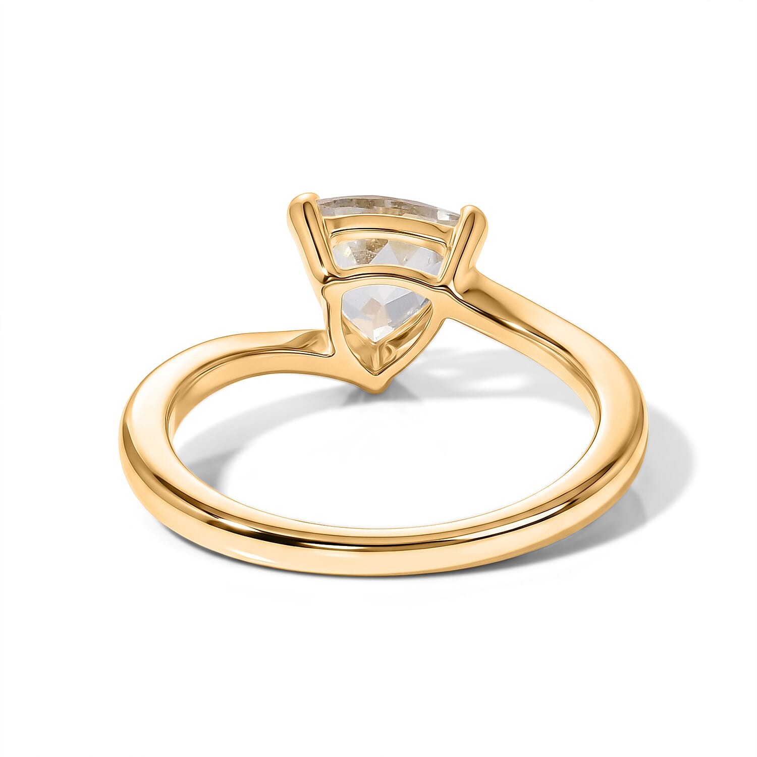 White Topaz 1.40 ctw Ring in 18K Yellow Gold Over Sterling Silver Size 9.0