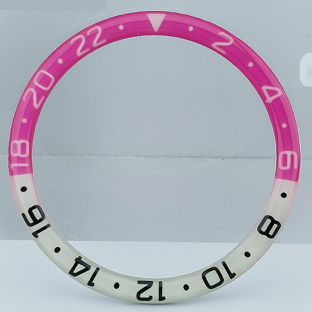 38mm Resin+Aluminum Alloy Blue Luminous Watch Bezel for SKX007 SKX011 Series