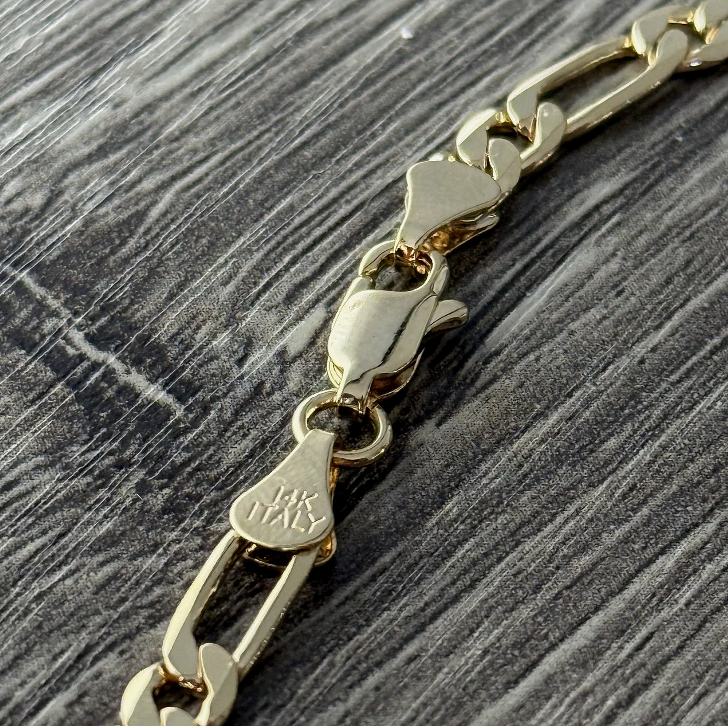 Heavy Men’s 14k Gold Stamped Italian Figaro Link Chain Necklace 20″ Inches 5MM