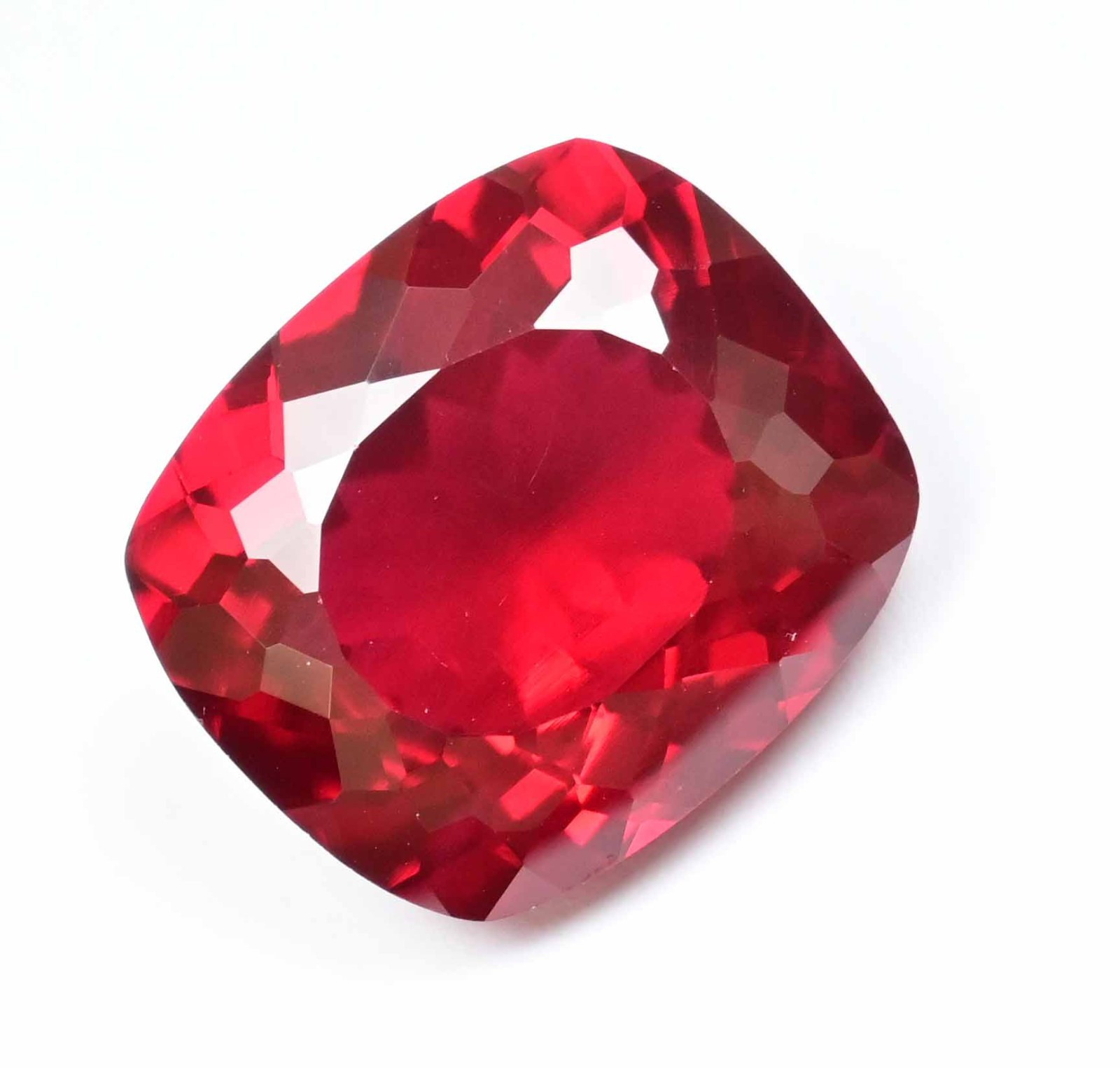 22.65 Ct Natural Mozambique Red Ruby Cushion Certified Flawless Loose Gemstone