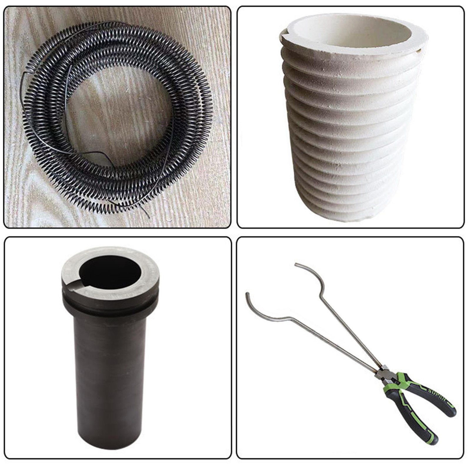 Upgraded Electric Metal Melting Furnace Kit w/ 3KG Crucible+Casting Ingot Mold–