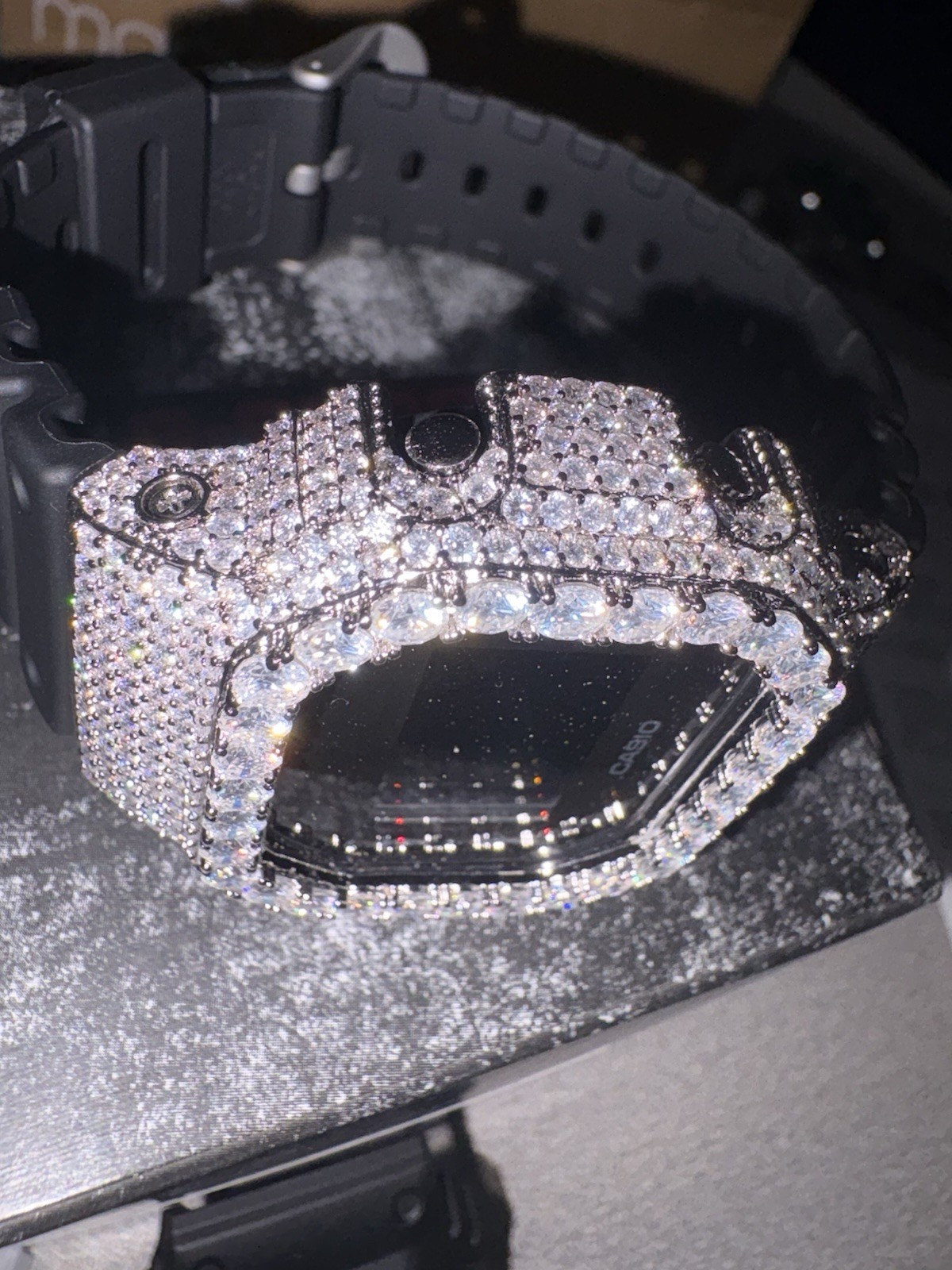 G-Shock DW-5600 Digital Watch Moissanite VVS Iced Out Bezel