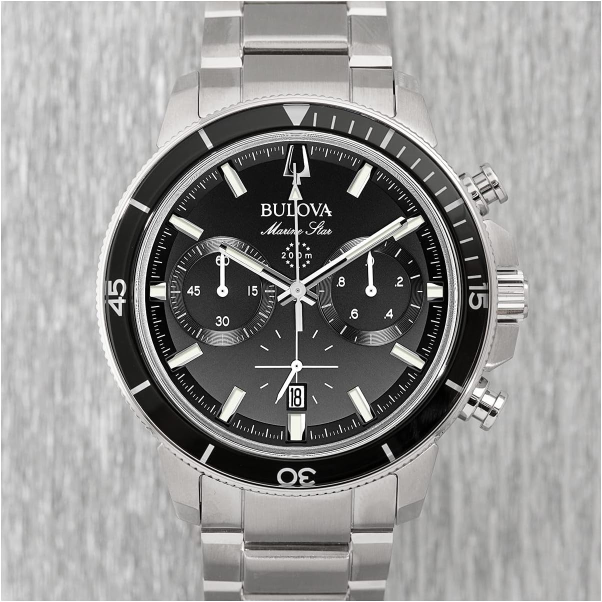 Elegant Men’s Marine Star 6-Hand Chronograph with Black Dial – Nautical Style
