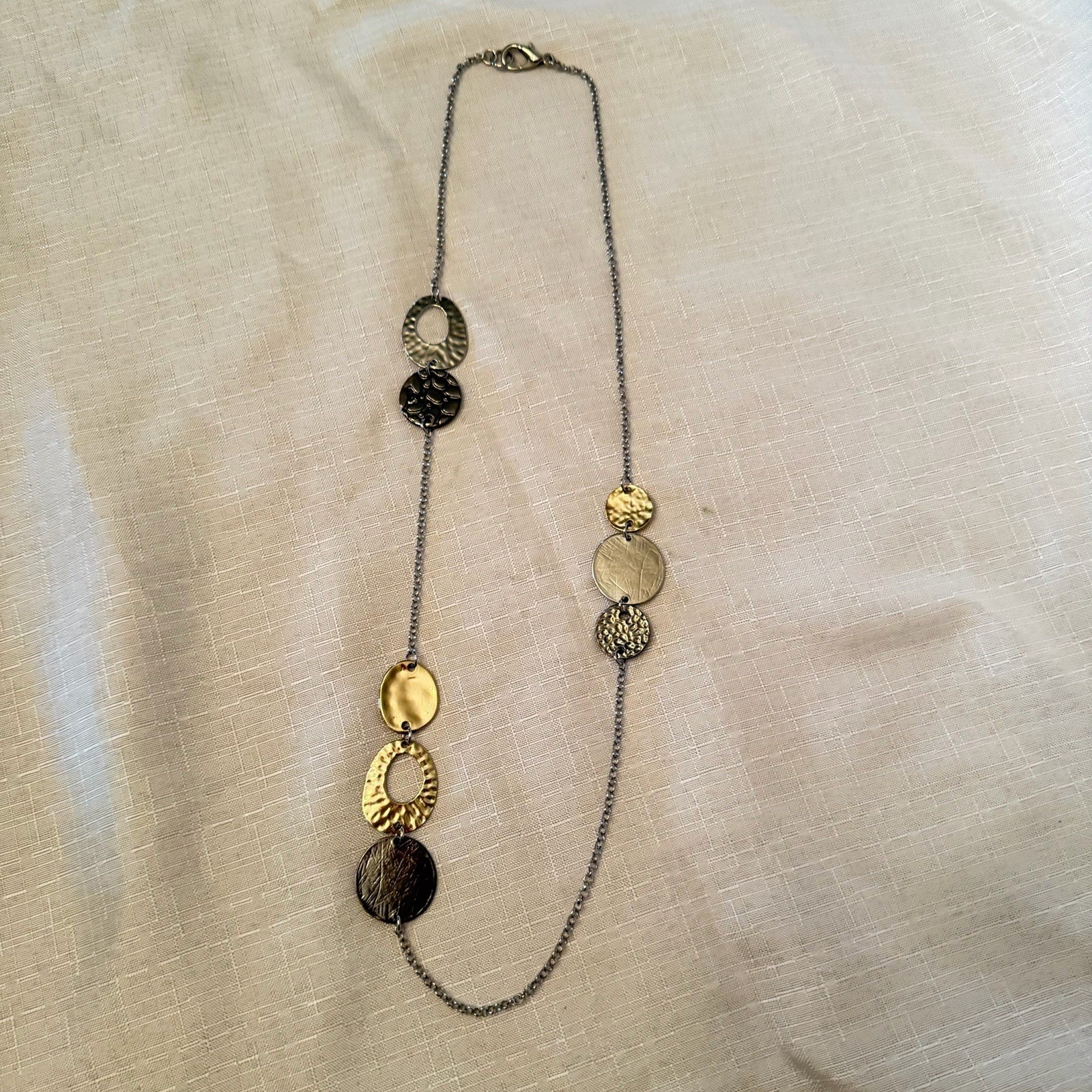 Black Silver Gold Tone Necklace Lot Stella & Dot Geometric Disc Statement Lot