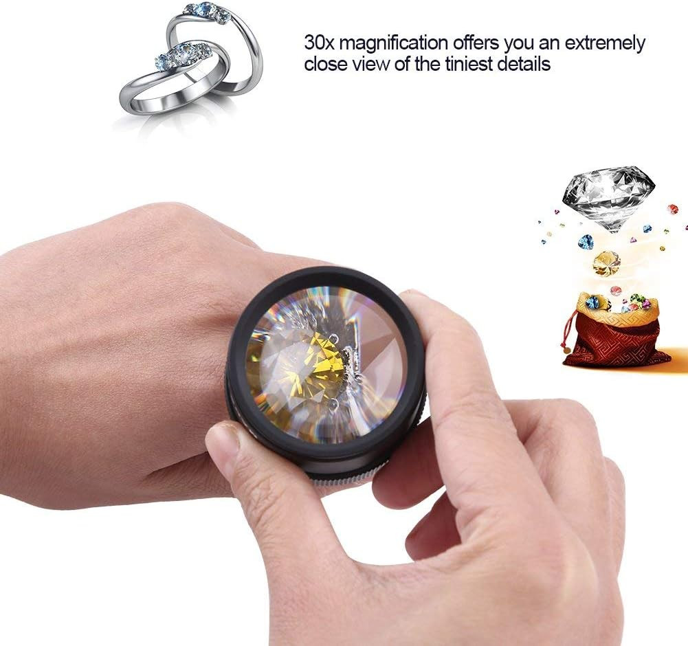 30X Jewelry Magnifier, Professional Optical Magnifier Glasses 30X Magnifying Len