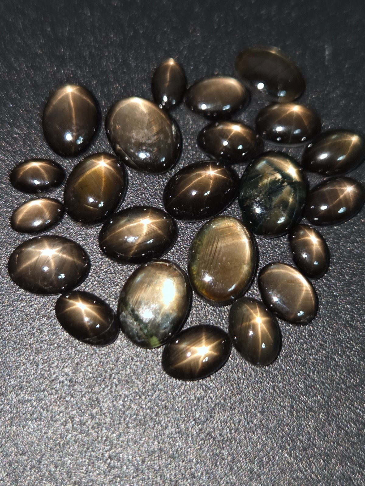 Black Star Sapphire 5x3mm,6x4mm, 7x5mm Flat Back Oval Cabochon Loose Gemstone(s)