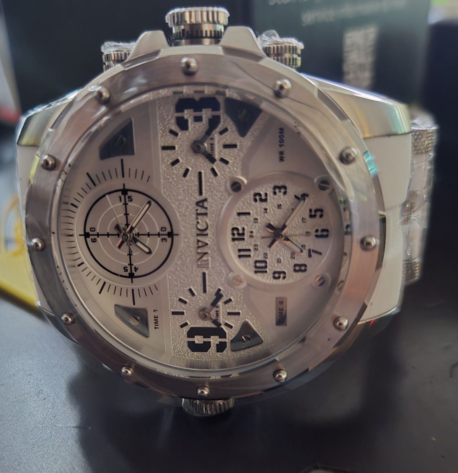 Invicta Coalition Forces Men’s Quartz Analog 100m Silver Case White Strap