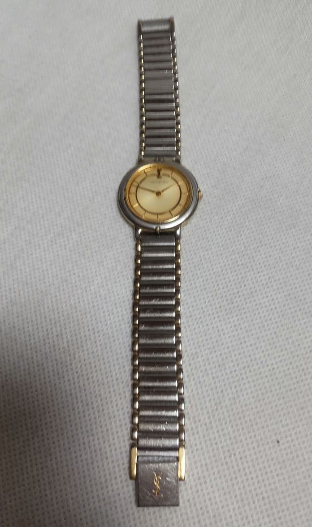 [Working Condition] YVES SAINT LAURENT Men’s Quartz Watch, Two-Tone