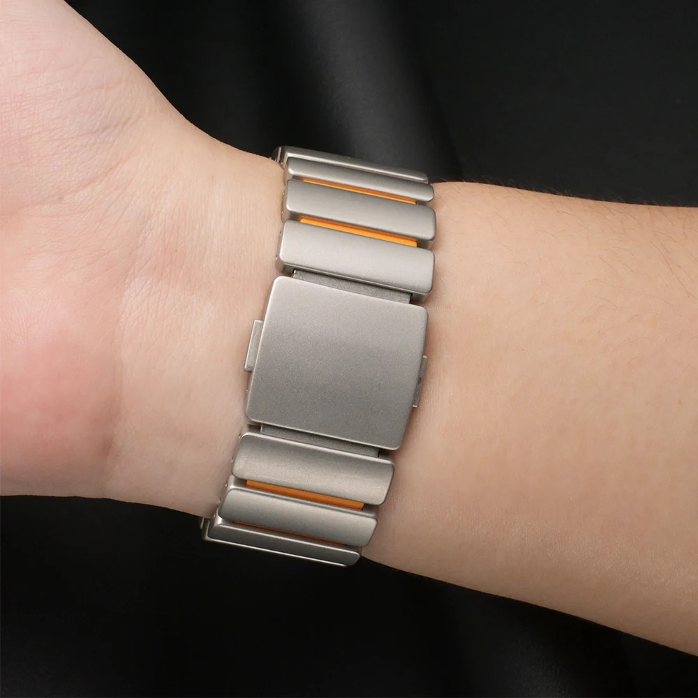 Magnetic Titanium Rubber Metal Band For Apple Watch Ultra3 49mm 11 10 9 8 7 6 SE