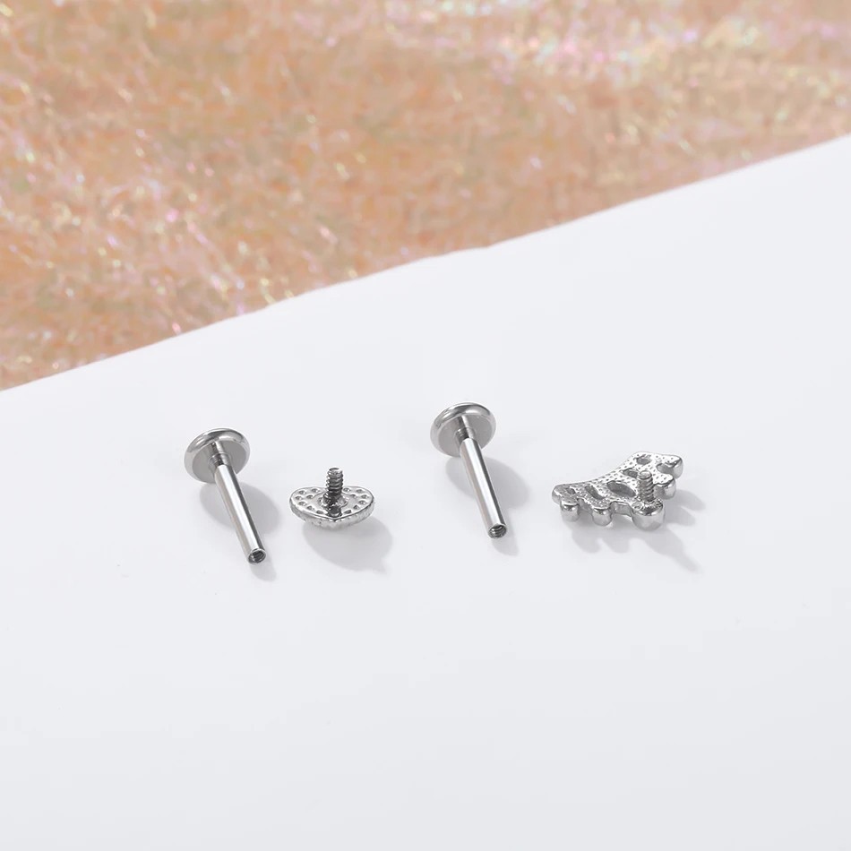 316L Steel Internally Threaded Labret Stud 16G Ear Cartilage Helix Tragus Ring