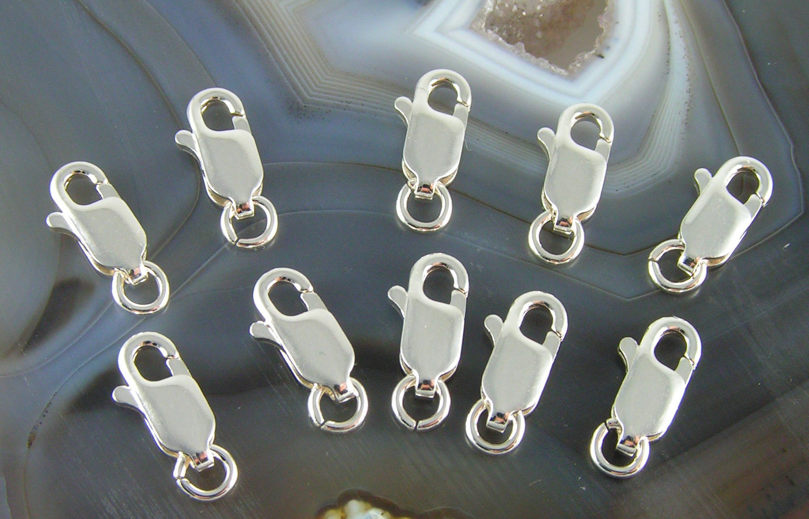 FINDINGS: 10 ea STERLING SILVER LOBSTER CLAW Clasps 4.5x12mm