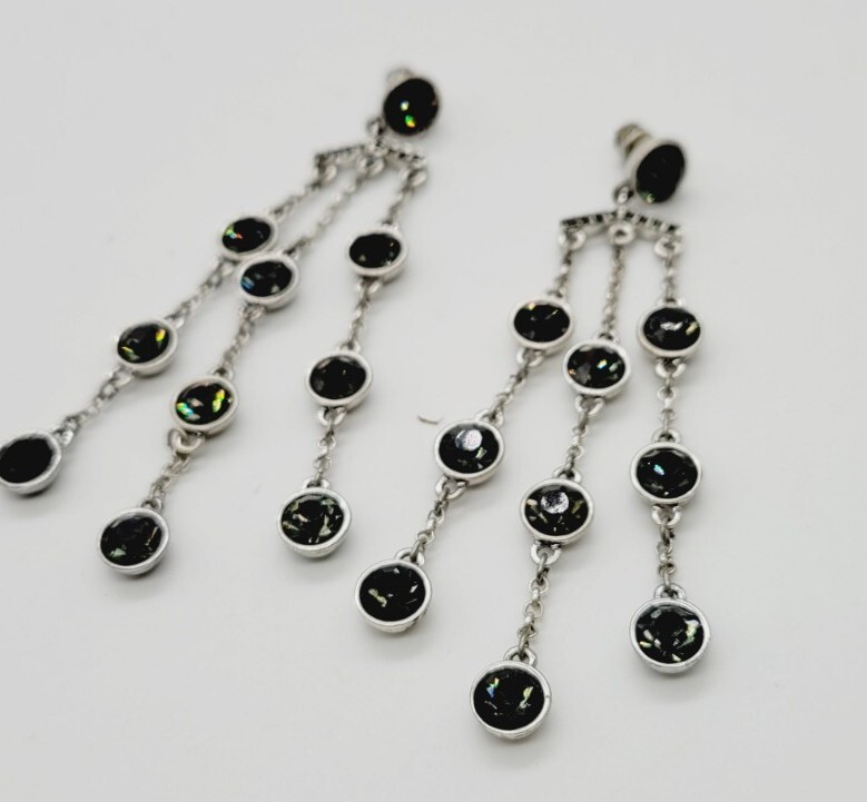 KENNETH COLE New York Silver tone Chandelier Drop Earrings 3.75 in Dangle