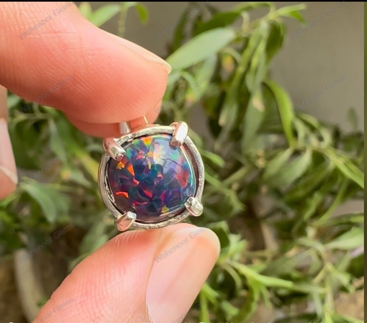 Black Fire Opal 925 Sterling Silver Ring Cabochon engagement Ring See Video