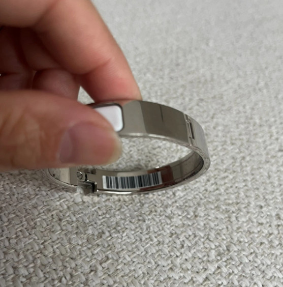 Hermès H Bangle Clic Clac GM ST-0187_Silver x White