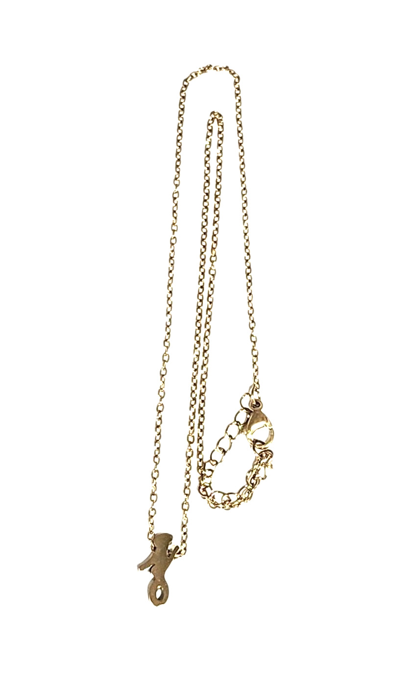 Dainty Cursive Letter J Initial Gold Tone Charm Pendant Necklace 17″ Name Cable