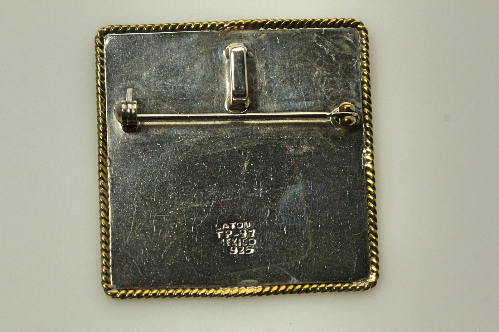 925 Sterling Silver Square Engravable Pin/Pendant 13 Grams (PEN8572)