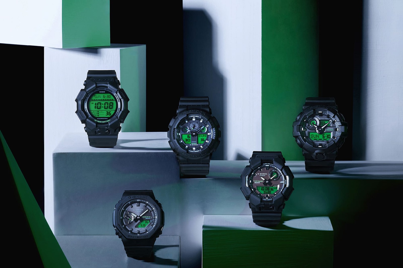 CASIO G-SHOCK GD-010BEG-1JF Black and Electro Green 51.9mm Digital Watch
