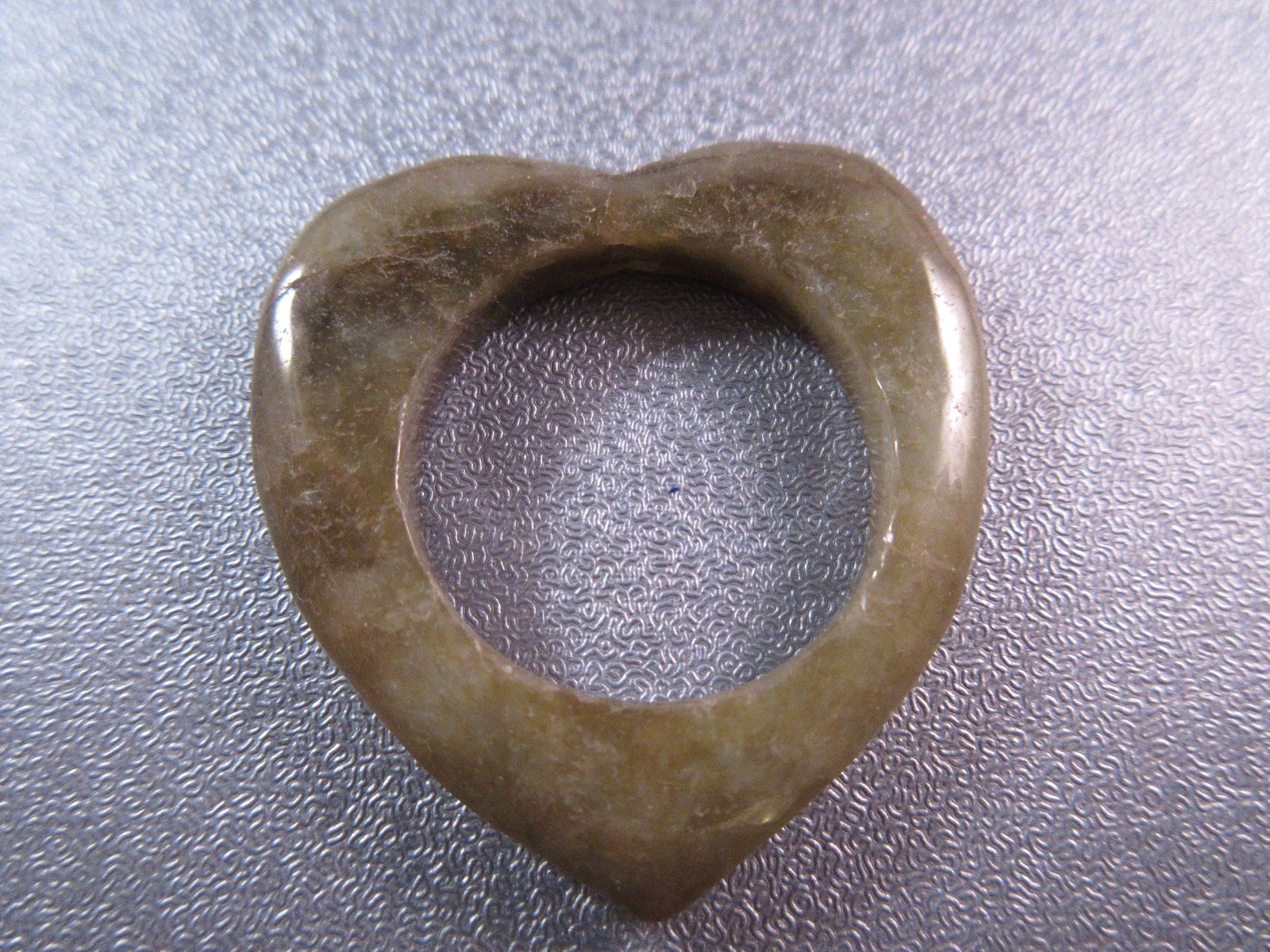 SouthEast Asia Jade Heart Bead w/ Hole 1pc