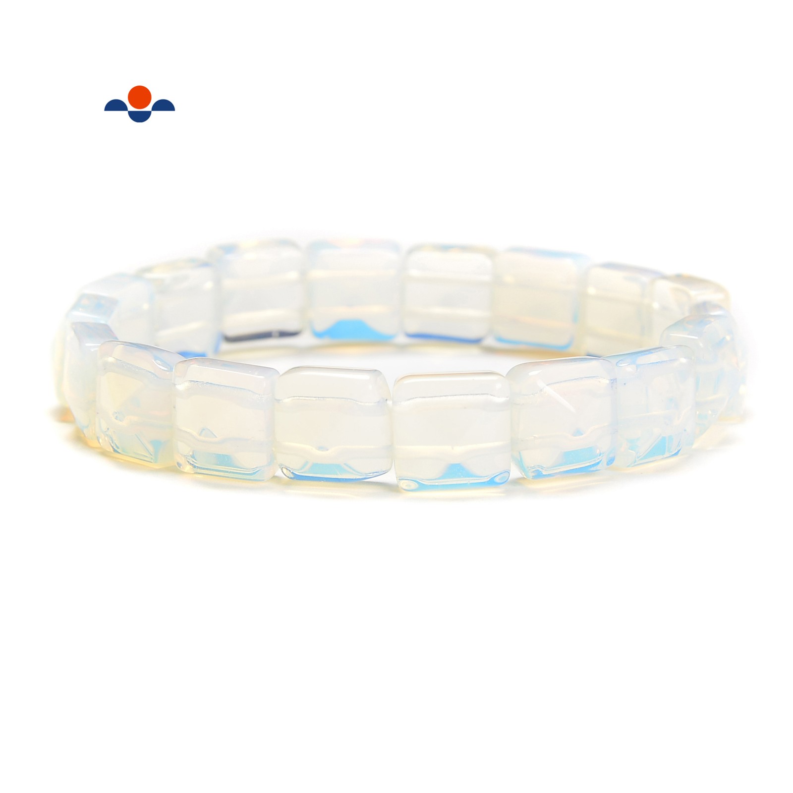 Opalite Pyramid Double Drill Bracelet Size Approx 10mm Length 7.5″ (10mm)