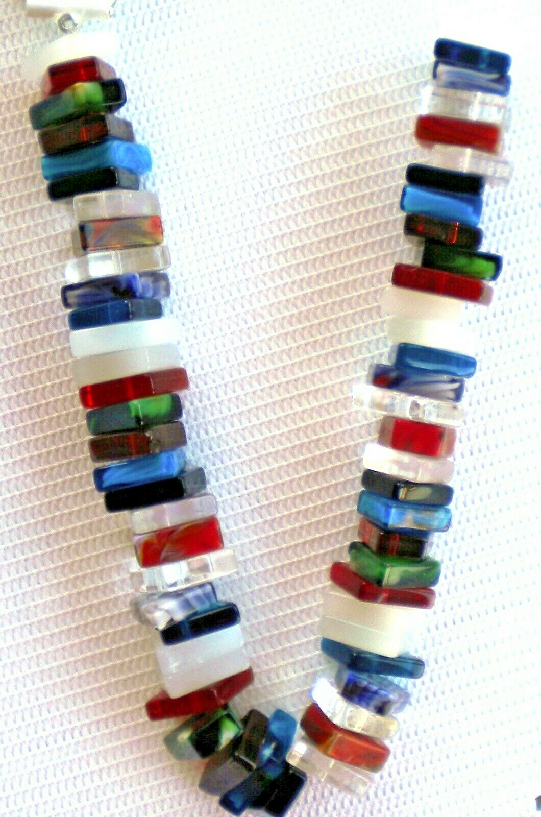 NEW–TRAPEZOIDAL SHAPED MULTI-COLORED GLASS BEADS FOR JEWELRY MAKING~NEW