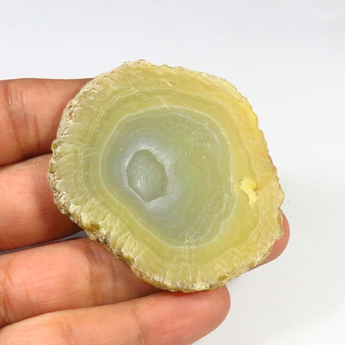 Genuine Slice Agate Cabochon Slice Brown Gemstone Geode Loose 53x44mm SCL-1173