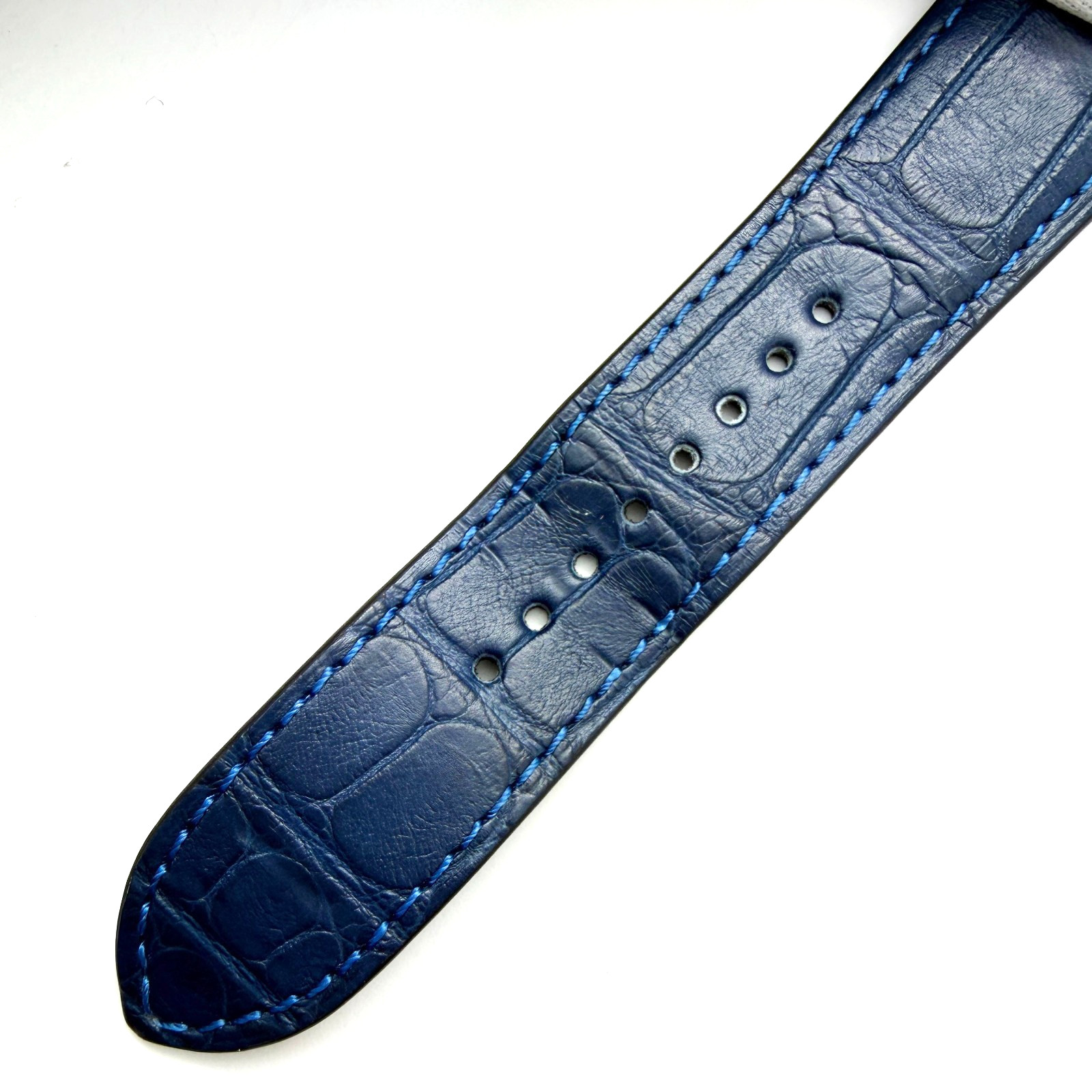 Cartier Santos KDAULABU 21x18mm Dark Blue Alligator Leather Watch Strap