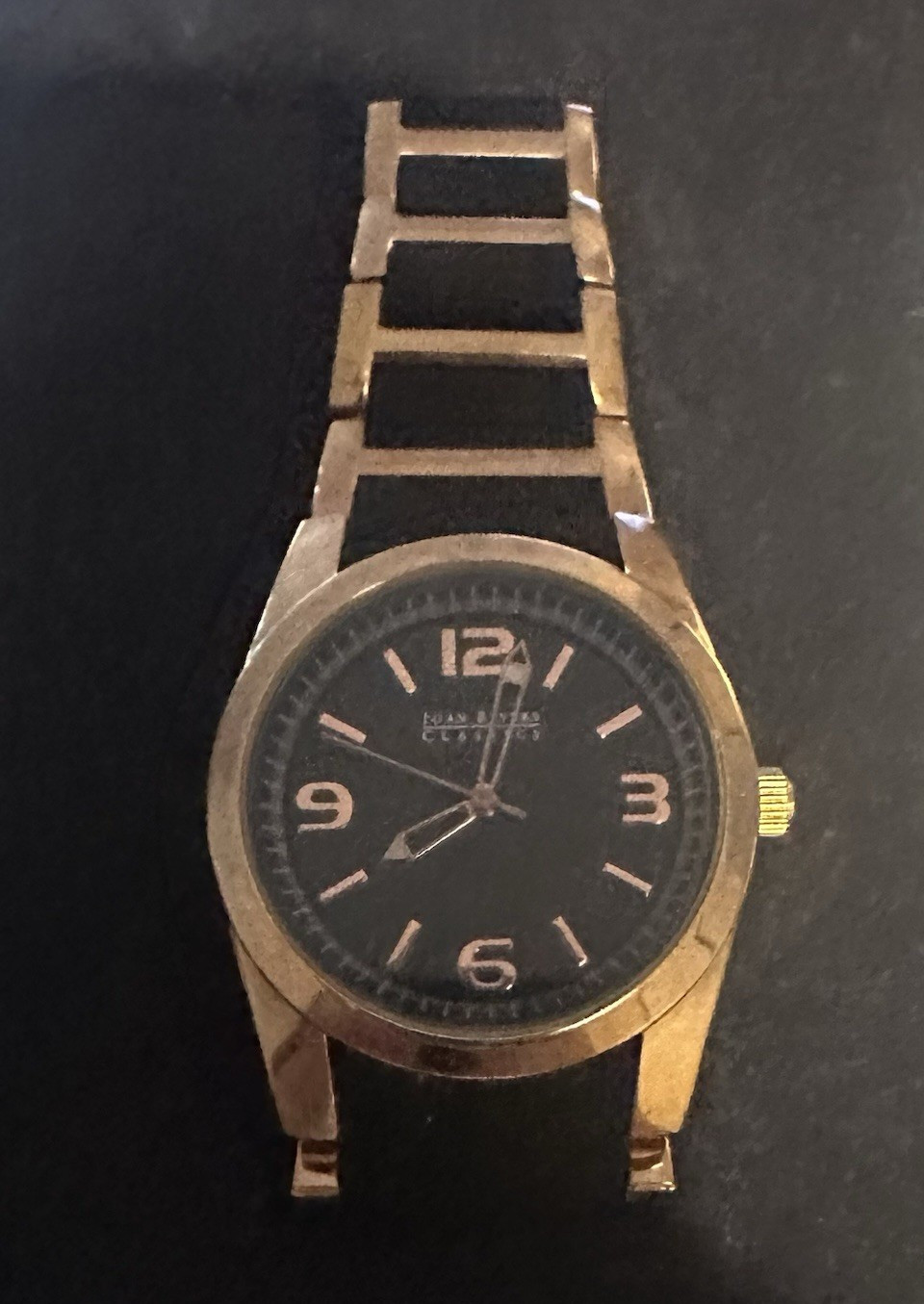 Joan Rivers Classics Women’s Quartz Analog Gold-Tone Bracelet Watch Black Dial