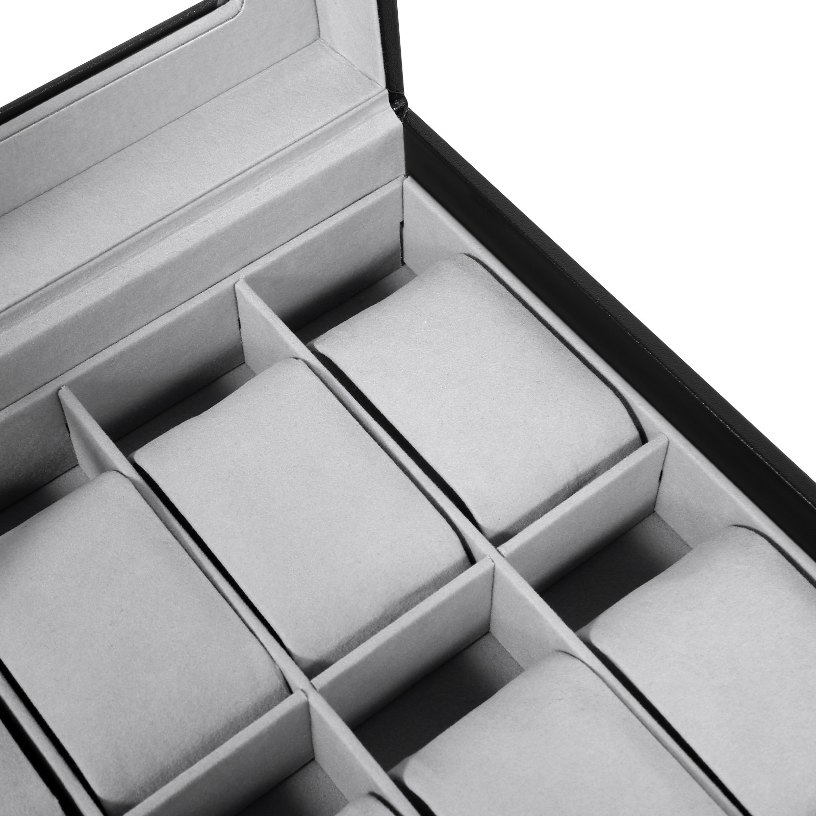 8 Slot PU Leather Watch Box Glass Top Organizer Jewelry Display Case New