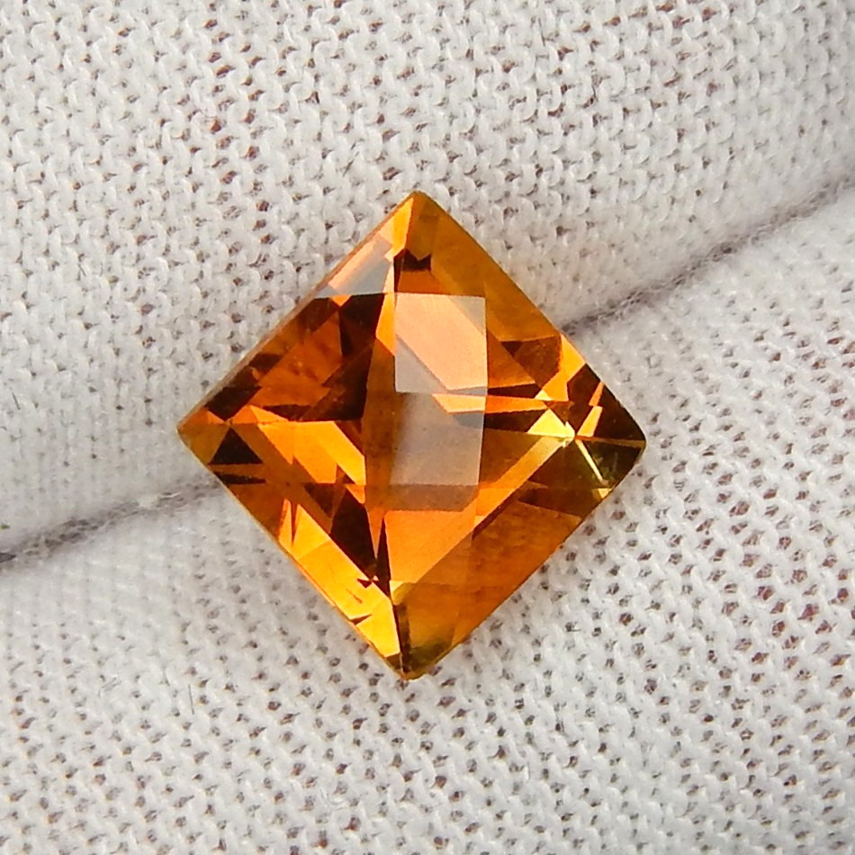 2.5ct VVS Vivid Orange Citrine Natural Earth Mined Unheated Faceted Princess