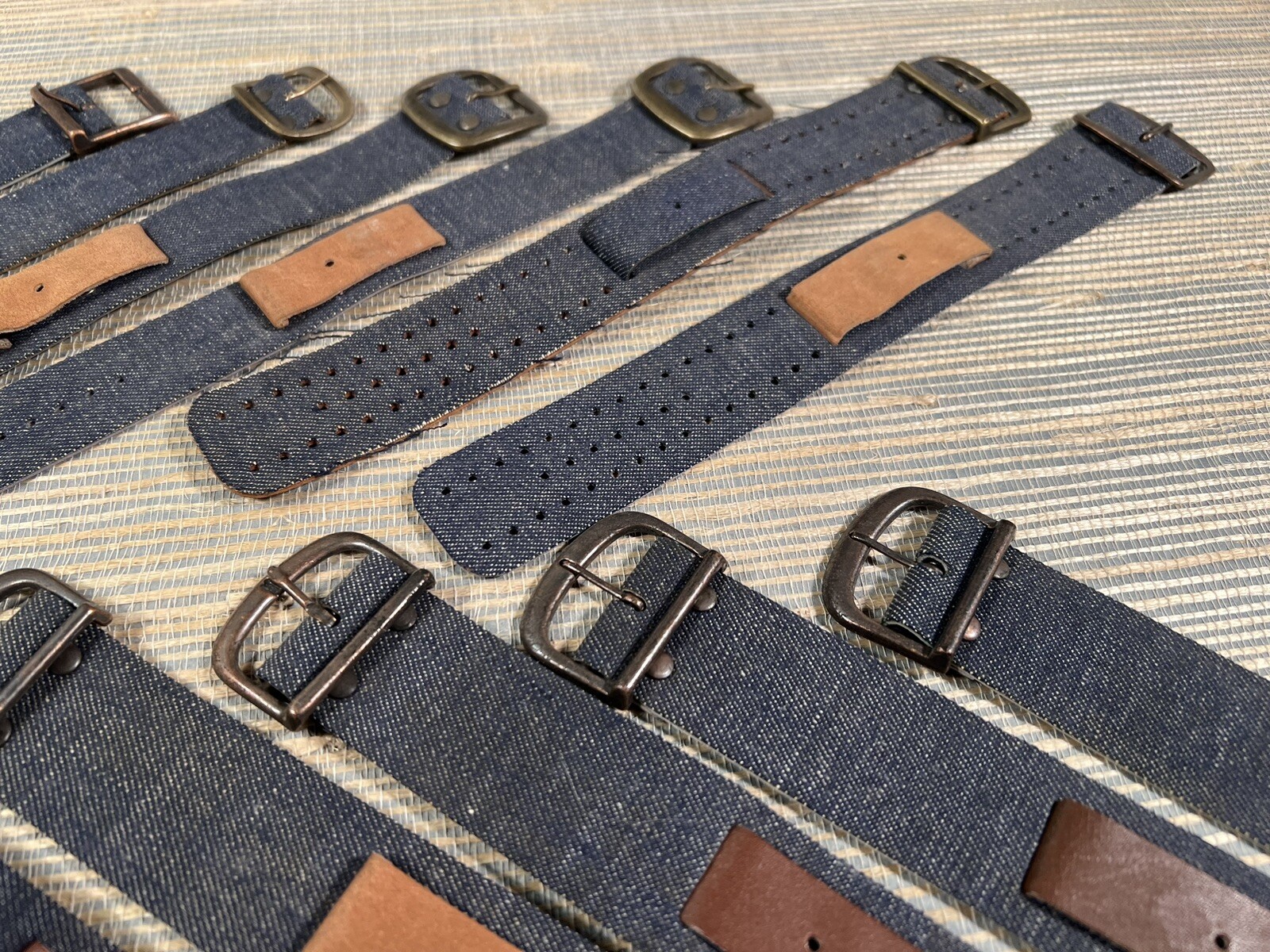 Vintage 1975 Brite Denim & Leather Wide Watch Straps Counter Top Display