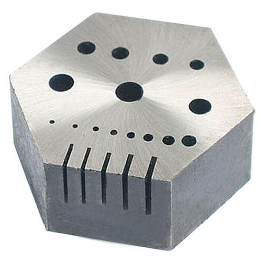 Hexagonal Steel Riveting Anvil Block 7/8″ Thick Multi-Functional Bench Hex Steel